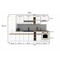 Bucatarie MARINA NEW 310 B Wenge / Stejar Sonoma